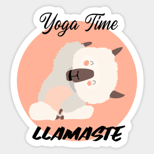 Llama / Yoga Llama / Yoga Time / Llamaste / Funny Llama Doing Yoga / Cute Llama / Cute Yoga Design Sticker